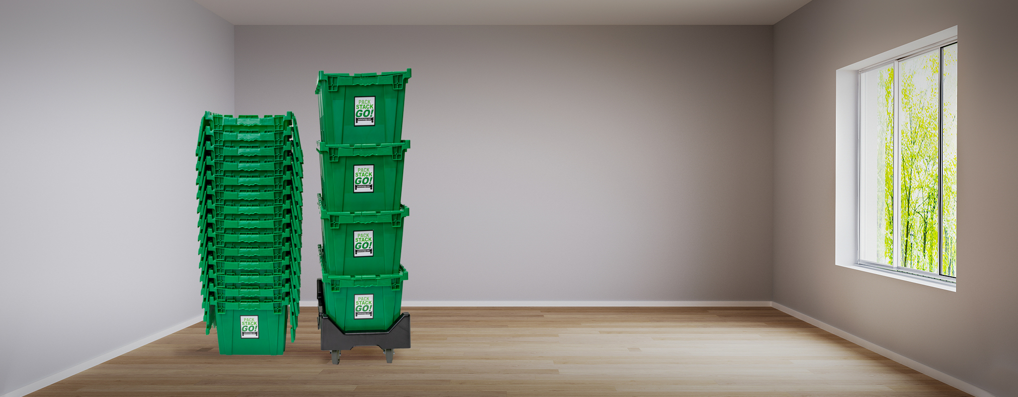 2048X800 Empty Room with Bins
